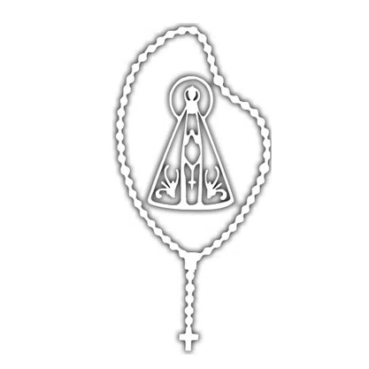 Adesivo Nossa Senhora Aparecida Terço em Branco 22.5 X 10 Cm