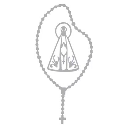 Adesivo Nossa Senhora Aparecida Terço em Prata 14,4 x 6,2 cm