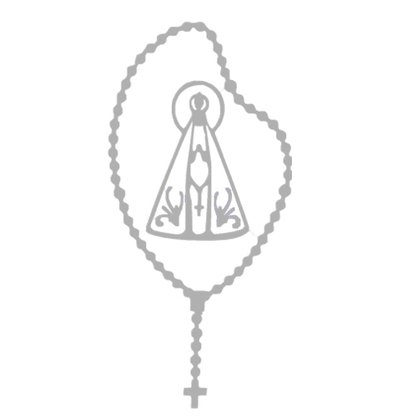 Adesivo Nossa Senhora Aparecida Terço em Prata 17,5 x 8 cm