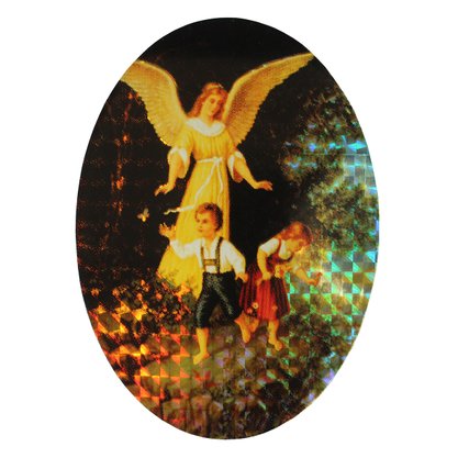 Adesivo Oval Dupla Face Anjo da Guarda 12 cm x 9 cm