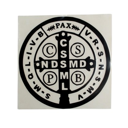 Adesivo Preto da Medalha de São Bento - 14,5 cm