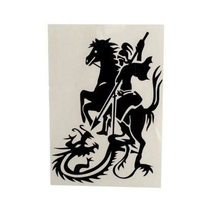 Adesivo de São Jorge Preto - 11 cm 