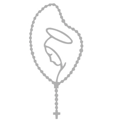 Adesivo Virgem Maria Terço em Prata 19 x 9 cm