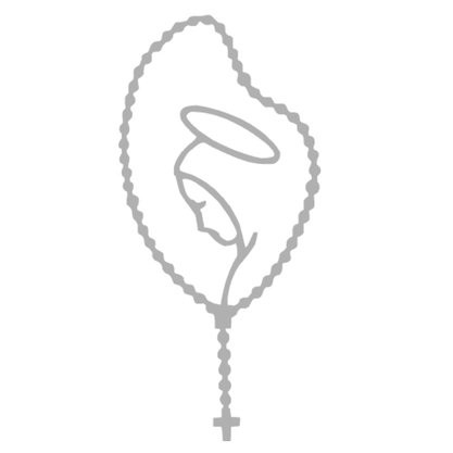 6 unid - Adesivo Virgem Maria Terço em Prata 10,5 x 5,5 cm