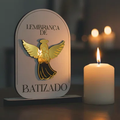 Lembrança Batismo MDF e Acrílico 