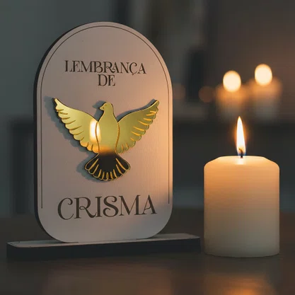 Lembrança Crisma MDF e Acrílico 
