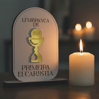Lembraça Primeira Eucaristia MDF e Acrílico
