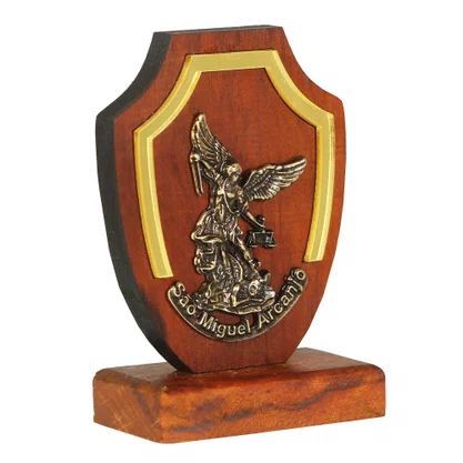 Adorno de Mesa São Miguel Arcanjo com Acrílico - 11 x 7 cm 