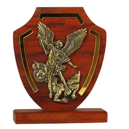 Adorno de Mesa São Miguel Arcanjo com Acrílico - 16 x 12 cm 