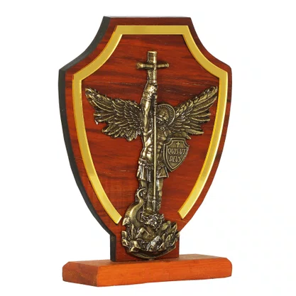 Adorno de Mesa São Miguel Arcanjo com Acrílico - 20 x 16 cm 