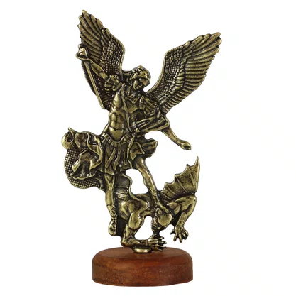 Adorno de Mesa São Miguel Ouro Velho - 13 x 7 cm 