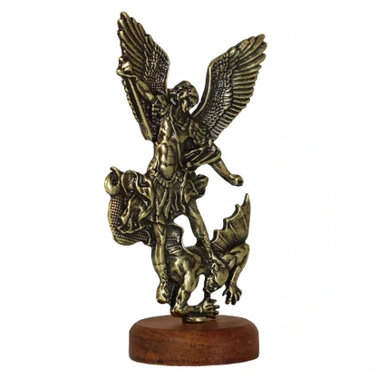 Adorno de Mesa São Miguel Ouro Velho - 13 x 7 cm 