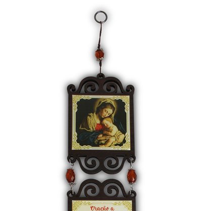 Adorno Duplo Quadrado Maria Mãe de Deus em MDF
