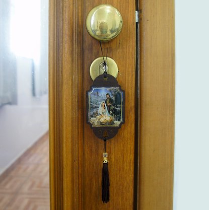 Adorno de Porta Natal MDF Presépio Sagrada Família