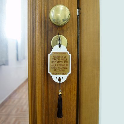 Adorno de Porta Natal MDF Presépio Sagrada Família