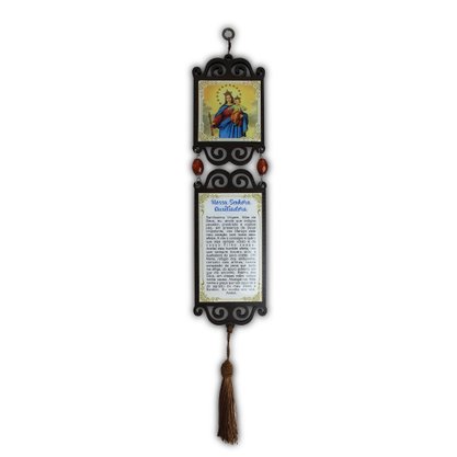 Adorno de Porta Nossa Senhora Auxiliadora MDF Quadrado Duplo
