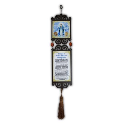 Adorno de Porta Nossa Senhora das Graças Quadrado Duplo
