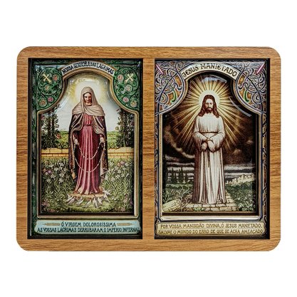 Adorno de Porta Nossa Senhora das Lágrimas e Jesus Manietado 13 cm x 17 cm