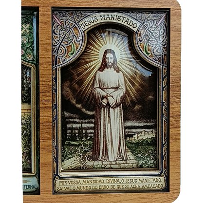 Adorno de Porta Nossa Senhora das Lágrimas e Jesus Manietado 13 cm x 17 cm
