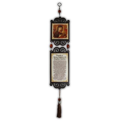 Adorno Nossa Senhora Perpétuo Socorro MDF Porta Quadrado Duplo