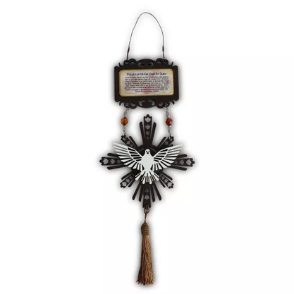 Adorno Divino Espirito Santo Placa com Oração 43cm