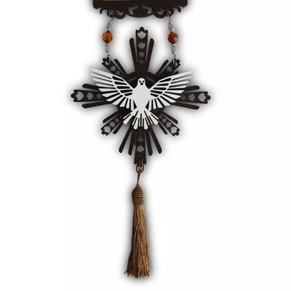 Adorno Divino Espirito Santo Placa com Oração 43cm