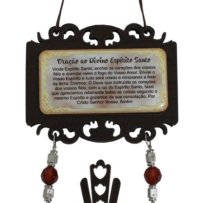Adorno Divino Espirito Santo Placa com Oração 43cm