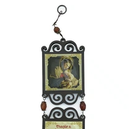 Adorno Duplo Quadrado Maria Mãe de Deus em MDF