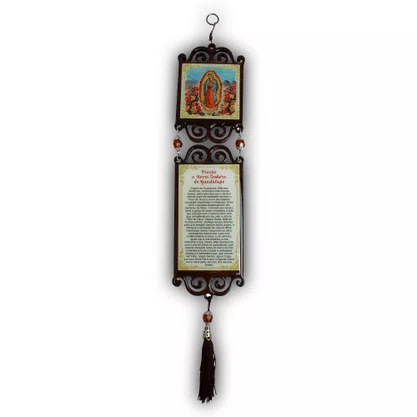 Adorno Duplo Quadrado Nossa Senhora de Guadalupe em MDF