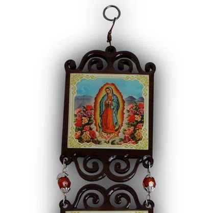 Adorno Duplo Quadrado Nossa Senhora de Guadalupe em MDF