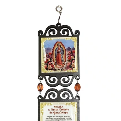 Adorno Duplo Quadrado Nossa Senhora de Guadalupe em MDF