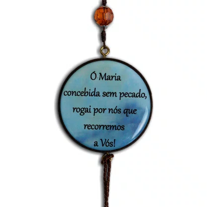 Adorno Duplo Redondo Nossa Senhora da Imaculada Conceição em MDF