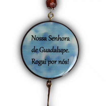 Adorno Duplo Redondo Nossa Senhora de Guadalupe em MDF