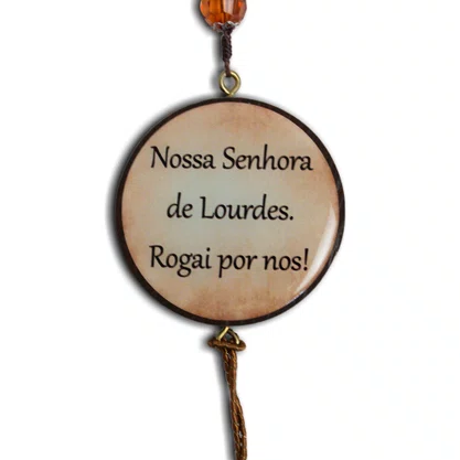 Adorno Duplo Redondo Nossa Senhora de Lourdes em MDF