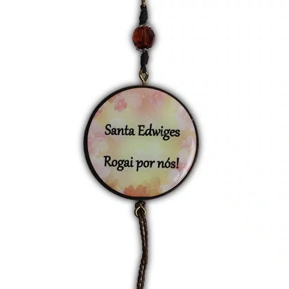 Adorno Duplo Redondo Santa Edwiges em MDF