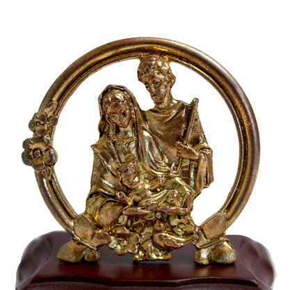 Adorno Mesa Anjo Metal Dourado Quadrado