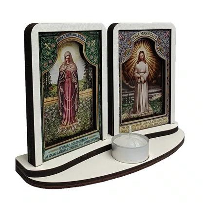 Adorno Mesa de Nossa Senhora das Lágrimas e Jesus Manietado