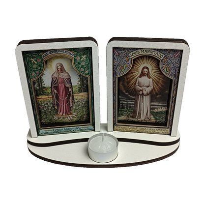 Adorno Mesa de Nossa Senhora das Lágrimas e Jesus Manietado