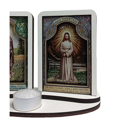 Adorno Mesa de Nossa Senhora das Lágrimas e Jesus Manietado