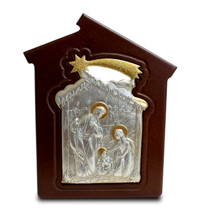 Adorno Mesa Presépio Madeira Metal Prata - Aleatório - 19 cm Adorno Mesa Presépio Madeira Metal Prata - Aleatório - 19 cm