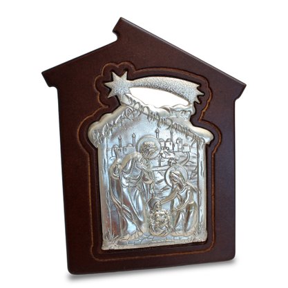 Adorno Mesa Presépio Madeira Metal Prata - Aleatório - 19 cm