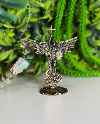 Adorno de Mesa São Miguel Ouro Velho - 11 x 9 cm 