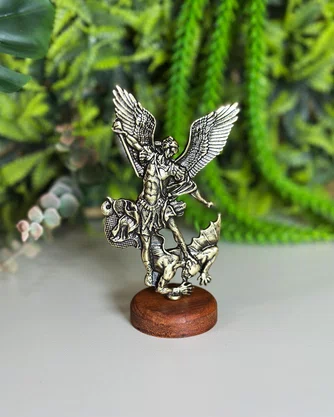 Adorno de Mesa São Miguel Ouro Velho - 13 x 7 cm 