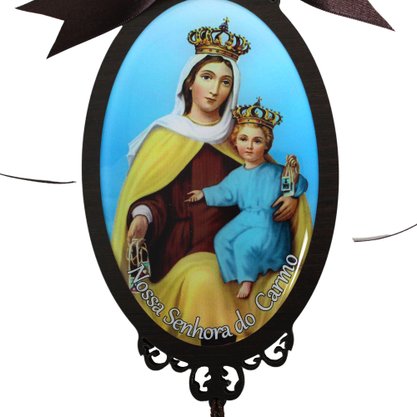Adorno Oval Nossa Senhora do Carmo em MDF