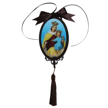 Adorno Oval de Porta Nossa Senhora do Carmo 30 x 10 cm