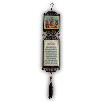 Adorno Nossa Senhora Guadalupe MDF Porta Quadrado Duplo