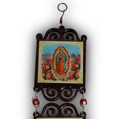 Adorno Duplo Quadrado Nossa Senhora de Guadalupe em MDF