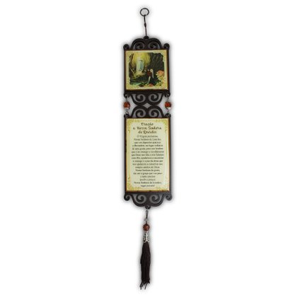 Adorno Nossa Senhora de Lourdes MDF Porta Quadrado Duplo