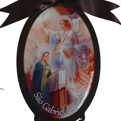 Adorno Oval São Gabriel Arcanjo em MDF