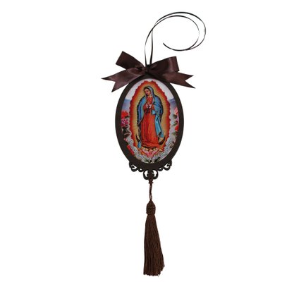 Adorno Oval de Porta Nossa Senhora de Guadalupe 30 X 10 Cm